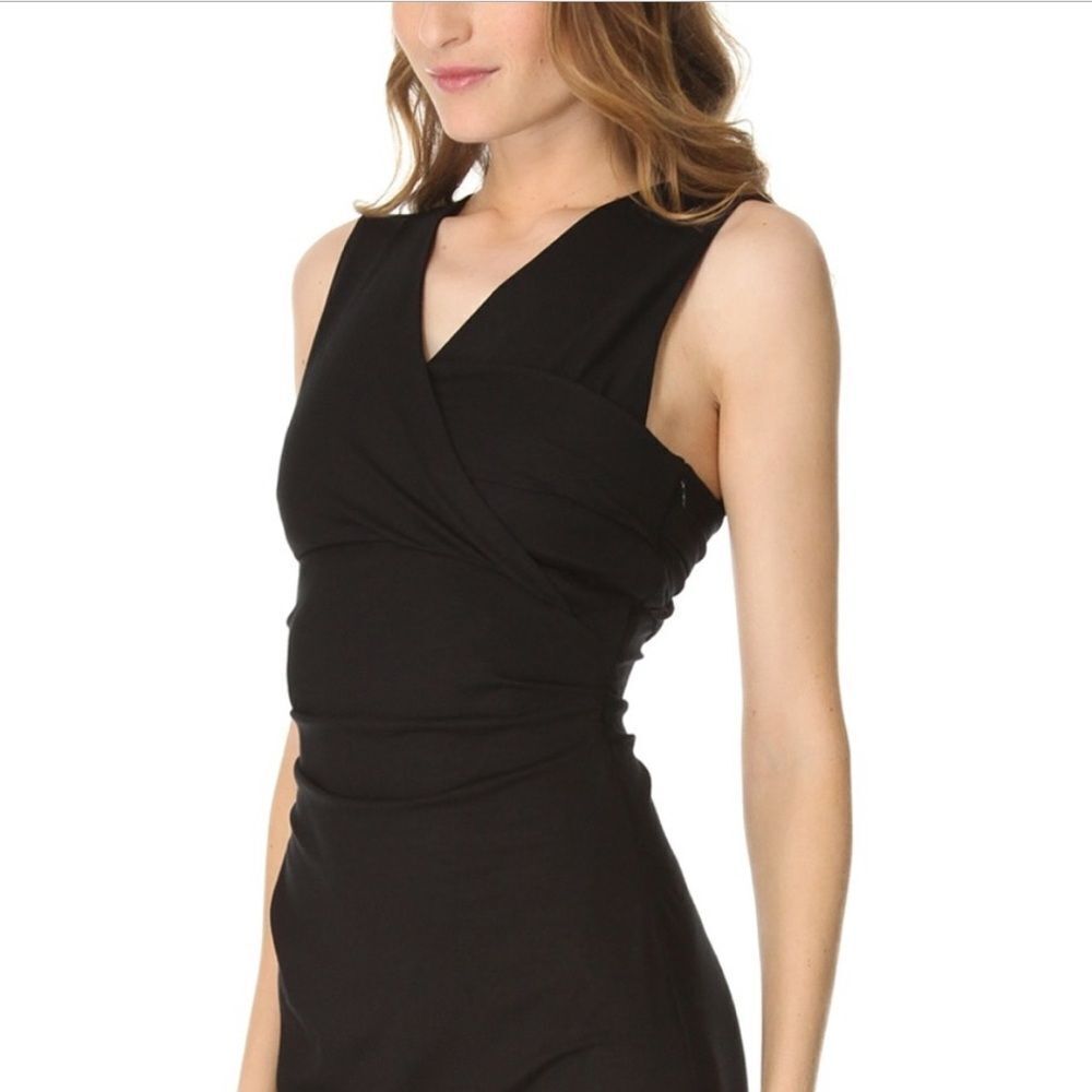 DVF Diane von Furstenberg Parker jersey dress black Sz M - Picture 2 of 11